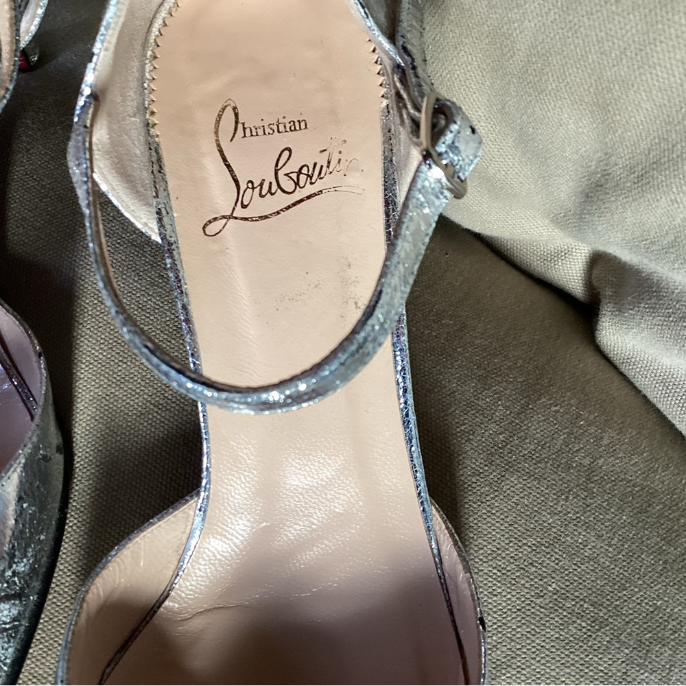 Christian Louboutin Silver Shoes 9/10 - Picture 2 of 9